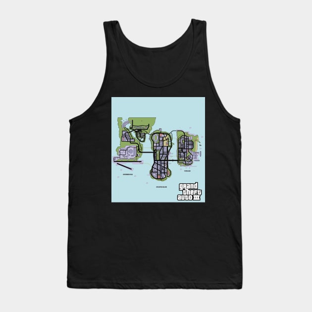 Grand Theft Auto 3 Map Tank Top by Pliax Lab